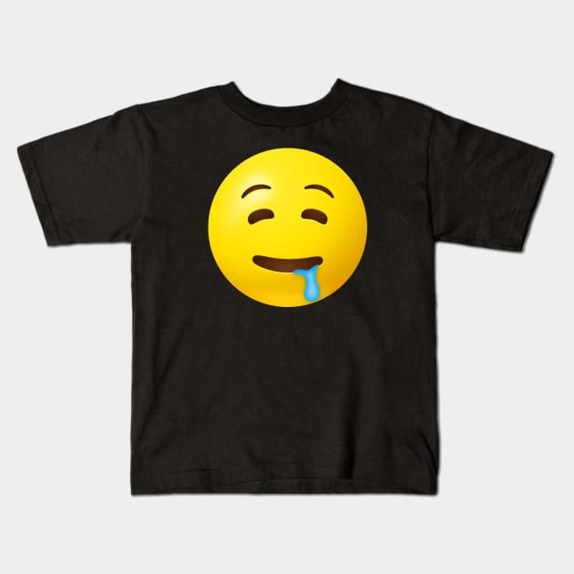 Drooling face emoji Kids T-Shirt by Vilmos Varga